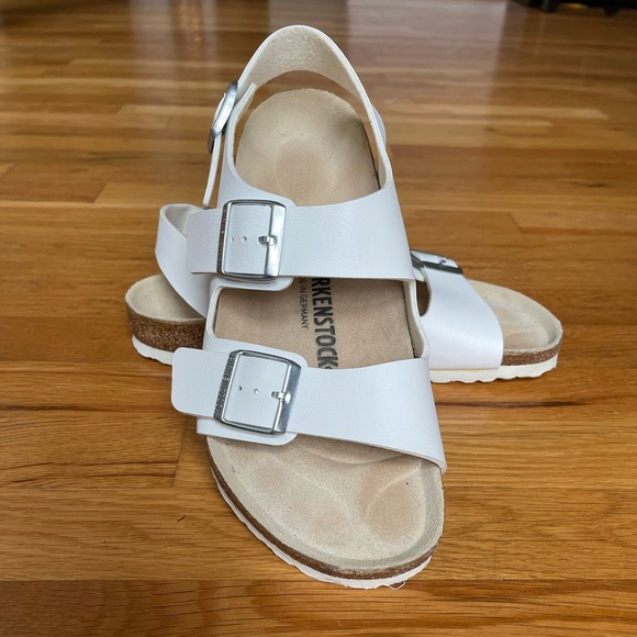 Birkenstock Milano Birko-Flor Sandals White Size 10 (41) - Picture 2 of 15